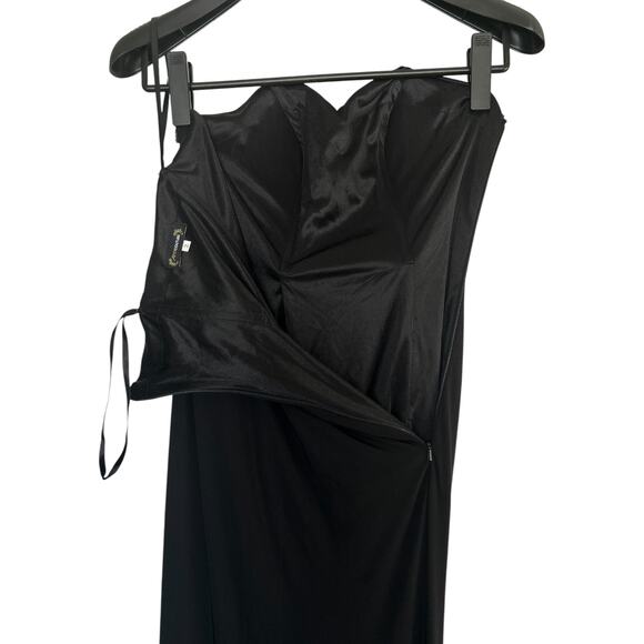 Atria Couture Black Gown with Yellow and Silver Jewel Embellishments Size 2 - Picture 8 of 10